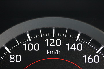Vehicle speedometer close-up