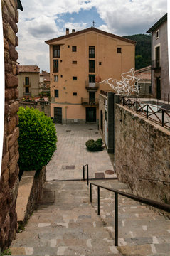 The historic center and market of the Catalan Spanish city