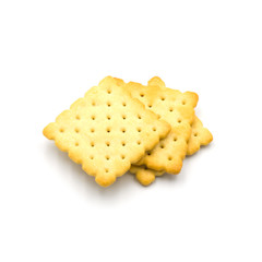  stack of crackers  Isolated on the white background