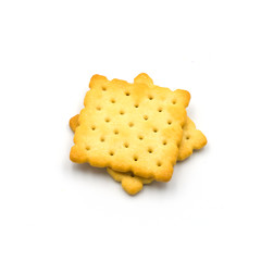  stack of crackers  Isolated on the white background