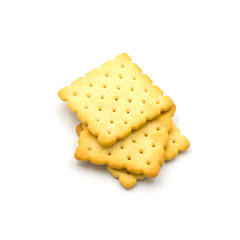  stack of crackers  Isolated on the white background