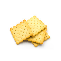  stack of crackers  Isolated on the white background