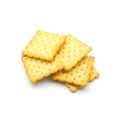  stack of crackers  Isolated on the white background