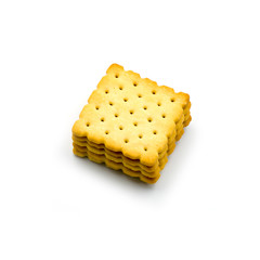  stack of crackers  Isolated on the white background