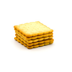  stack of crackers  Isolated on the white background