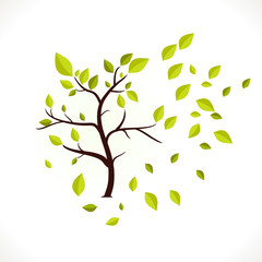 Green Tree. Ecology Design Background Vector Illustration