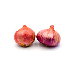 Fresh onion red isolated on the white background.