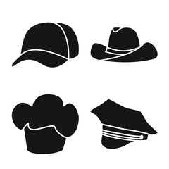 Isolated object of beanie  and beret sign. Collection of beanie  and napper vector icon for stock.