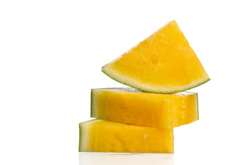Yellow watermelon on white background