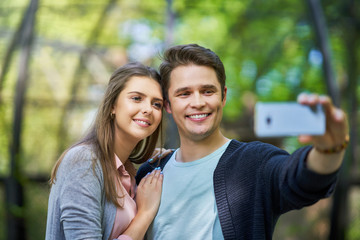 Couple of tourists taking pictures