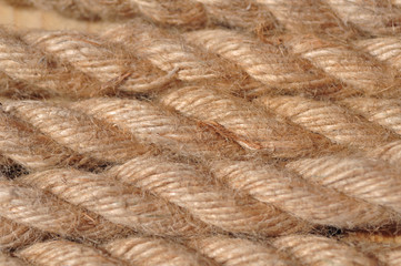 Twisted thick rope from jute