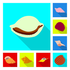 Vector illustration of animal and decoration logo. Set of animal and ocean vector icon for stock.