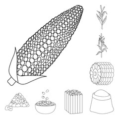 Isolated object of farm and crop sign. Set of farm and nutrition stock symbol for web.