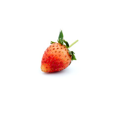 Organic strawberries Fresh  Isolated on the white background.