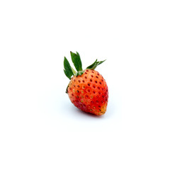 Organic strawberries Fresh  Isolated on the white background.