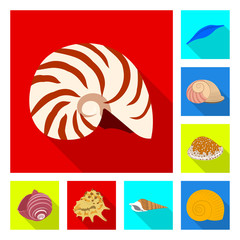 Isolated object of animal and decoration symbol. Collection of animal and ocean stock symbol for web.