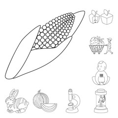 Isolated object of genetic and science logo. Collection of genetic and organic stock vector illustration.