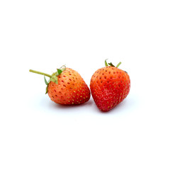 Organic strawberries Fresh  Isolated on the white background.