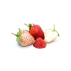 Organic strawberries Fresh  Isolated on the white background.