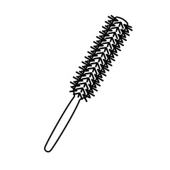 Line art black and white thin round comb