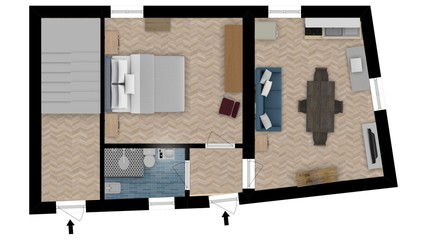 3D illustration floor plan. 3d Floor plans