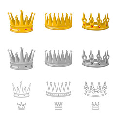 Vector illustration of medieval and nobility symbol. Collection of medieval and monarchy stock vector illustration.