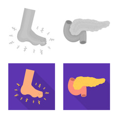 Vector illustration of diet and treatment  icon. Collection of diet and medicine stock vector illustration.