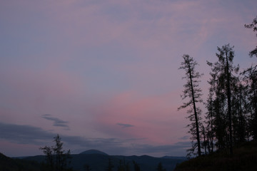 Sunset in the mountains