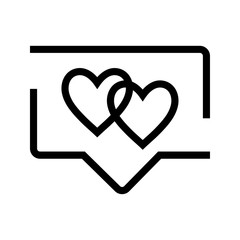 Vector flat like icon with heart for design