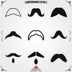 Mustache icon logo, illustration, vector sign symbol for design