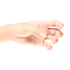 hand holding something like a bottle or can