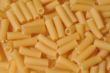 Pasta in the form of tubes shot close-up 
