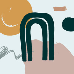 Mid century modern abstract art. Scandinavian style print. Nordic design for interior and other. Vector EPS