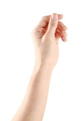 Hand hold virtual business card, credit card or blank paper