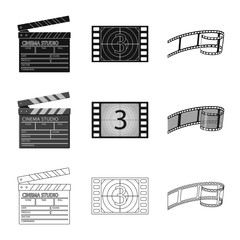 Vector design of television and filming symbol. Set of television and viewing vector icon for stock.