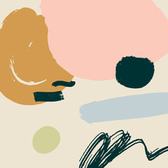 Mid century modern abstract art. Scandinavian style print. Nordic design for interior and other. Vector EPS