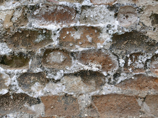 Potassium nitrate on ancient wall
