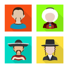 Isolated object of nation and race  symbol. Collection of nation and user vector icon for stock.