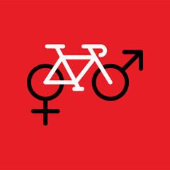Male and female relationships like a bicycle. Concept vector illustration
