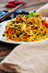 Noodles with Vegetables and Chicken