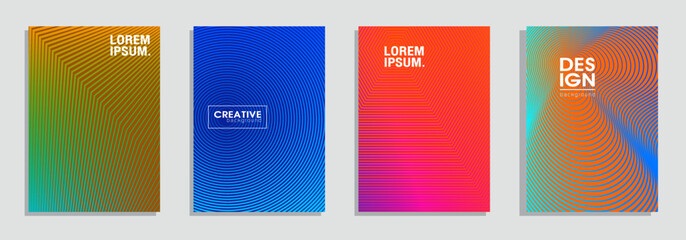 Simple Modern Covers Template Design. Set of Minimal Geometric Halftone Gradients for Presentation, Magazines, Flyers, Annual Reports, Posters and Business Cards.