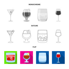 Isolated object of liquor and restaurant icon. Collection of liquor and ingredient vector icon for stock.