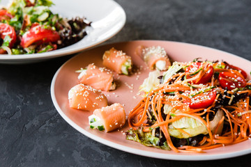 Delicious restaurant dish of national Georgian cuisine