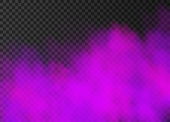 Violet smoke  or fog isolated on transparent background.