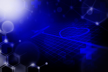 health abstract background, the graph and signal on blue abstract background