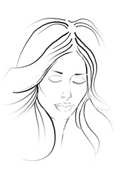 easy sketch of a portrait of a beautiful girl