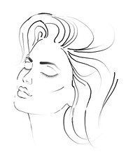 easy sketch of a portrait of a beautiful girl