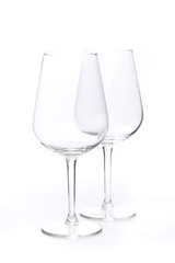vine  glasses on a white background
