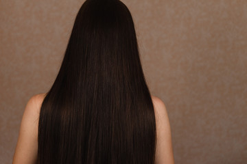 Long dark hair girl from the back