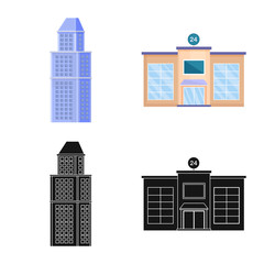 Obraz premium Vector illustration of municipal and center logo. Set of municipal and estate stock symbol for web.
